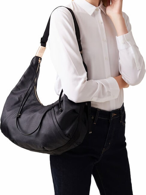 FOLD Bolsa de hombro negro oscuro - Bolsos Mujer