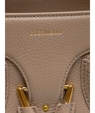 COCCINELLE YORK Bolso de mano de piel martillada topo cálido - Bolsos Mujer - 3