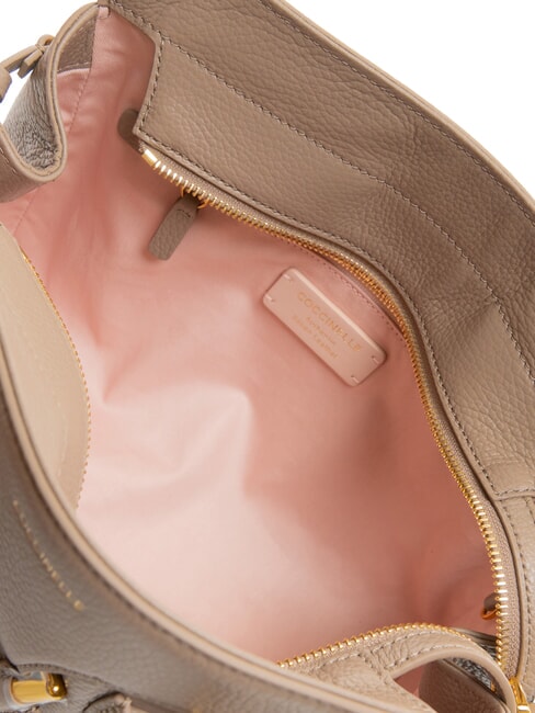 YORK Bolso de mano de piel martillada topo cálido - Bolsos Mujer