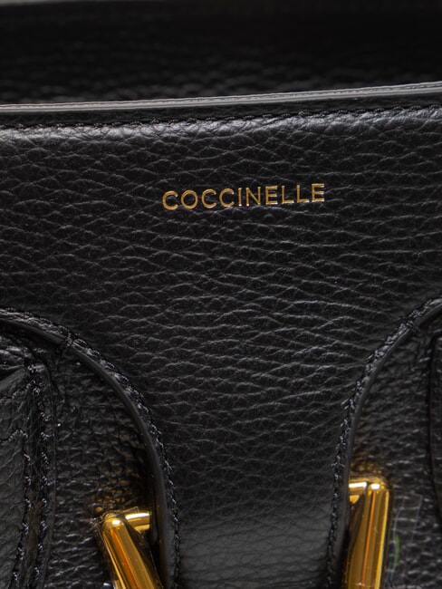 YORK Bolso de piel con hebilla negro - Bolsos Mujer