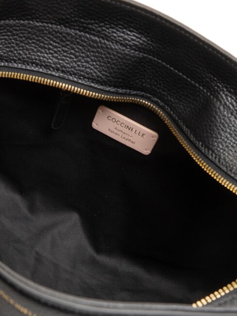 YORK Bolso de piel con hebilla negro - Bolsos Mujer