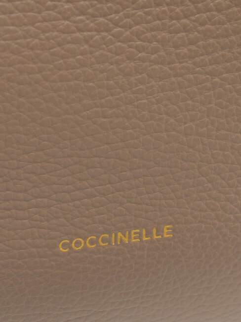 HYLE Bolso bandolera pequeño de piel plano topo cálido - Bolsos Mujer