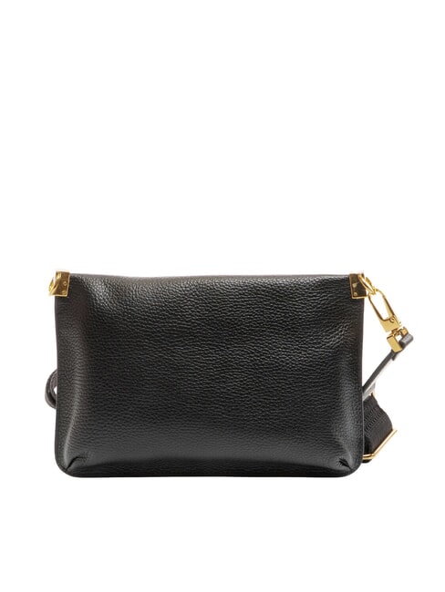 HYLE Bolso bandolera pequeño de piel plano negro - Bolsos Mujer