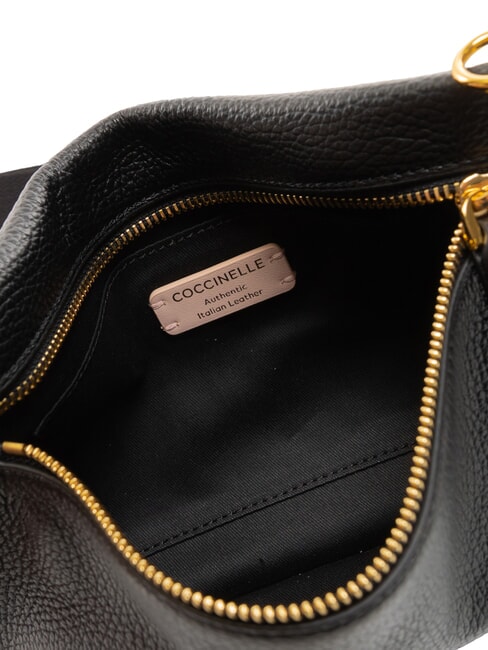 HYLE Bolso bandolera pequeño de piel plano negro - Bolsos Mujer