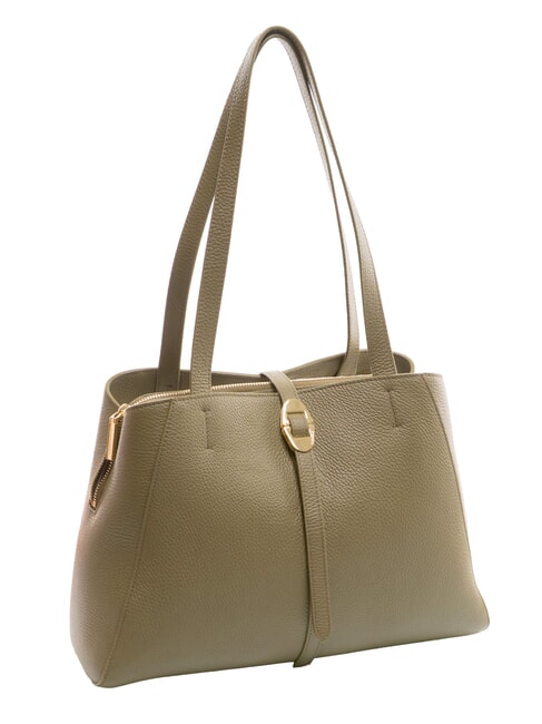 CHARA Bolso de hombro de piel verde laurel - Bolsos Mujer