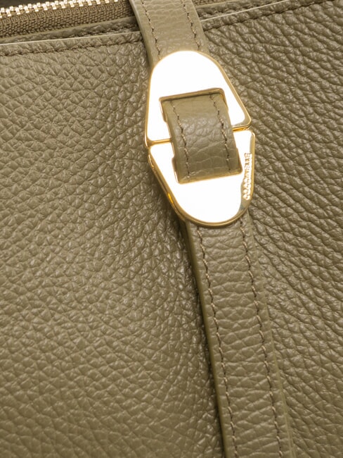 CHARA Bolso de hombro de piel verde laurel - Bolsos Mujer