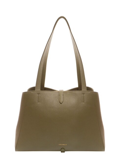 CHARA Bolso de hombro de piel verde laurel - Bolsos Mujer