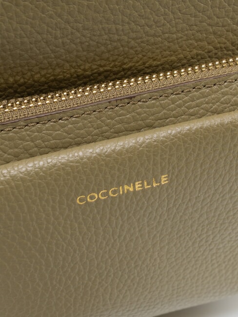 JEN Mochila redonda de piel con bolsillo. verde laurel - Bolsos Mujer