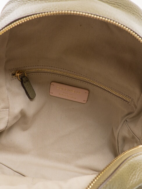 JEN Mochila redonda de piel con bolsillo. verde laurel - Bolsos Mujer