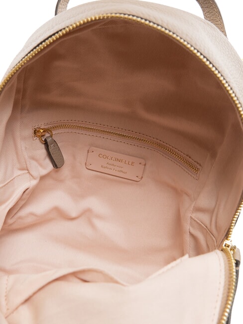 JEN Mochila redonda de piel con bolsillo. topo cálido - Bolsos Mujer