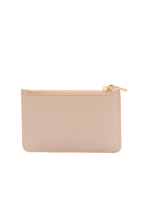 ROUNDED PRINTED Tarjetero plano de piel con cremallera rosetas - Carteras Mujer