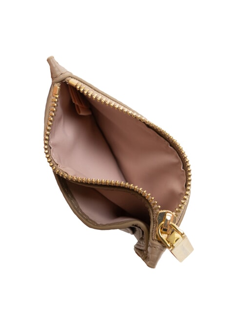 ROUNDED PRINTED Tarjetero plano de piel con cremallera topo c&aacute;lido - Carteras Mujer