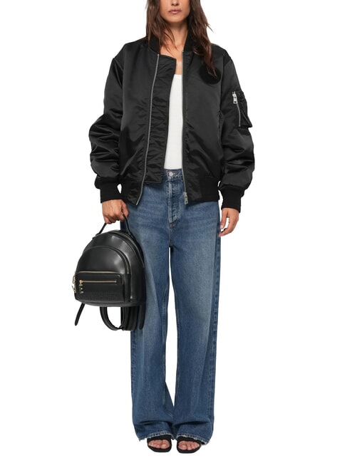 ZIPLINE Mochila redonda con bolsillo negro - Bolsos Mujer