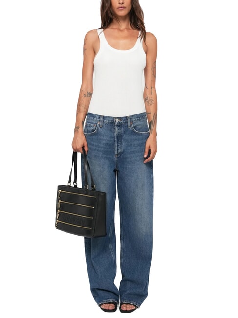 ZIPLINE Bolso de compras de hombro negro - Bolsos Mujer