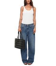 LOVE MOSCHINO ZIPLINE Bolso de compras de hombro negro - Bolsos Mujer - 5