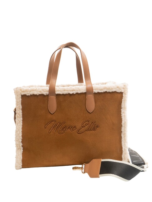 SHERPA Bolso mediano con bandolera cuero oscuro - Bolsos Mujer