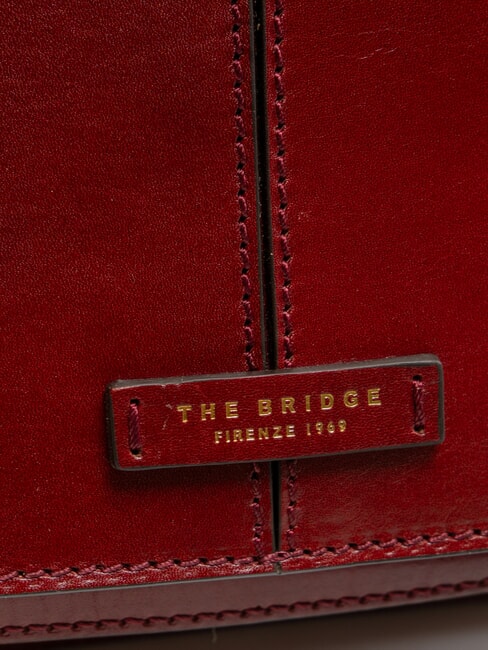 FAENTINA Bolso grande de piel para el hombro Chianti / Burdeos / Dorado - Bolsos Mujer