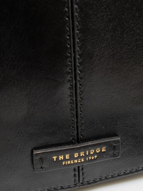 FAENTINA Mini poste FAENTINA en cuero Oro negro - Bolsos Mujer