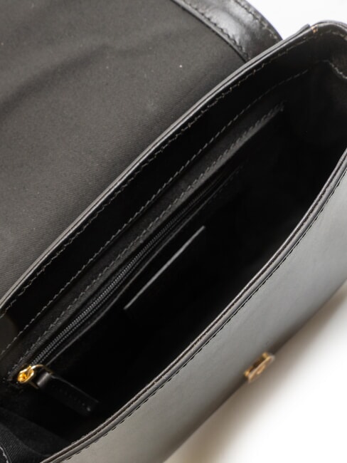 FAENTINA Mini poste FAENTINA en cuero Oro negro - Bolsos Mujer