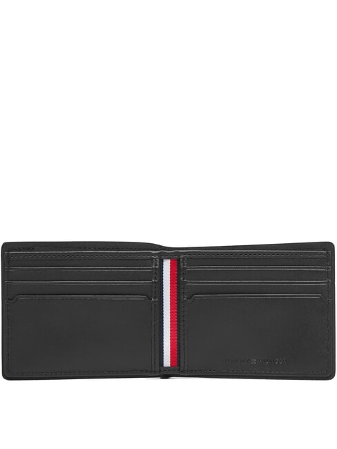 TH CORP Cartera compacta de cuero negro - Carteras Hombre