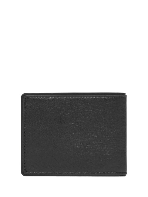 TH CORP Cartera compacta de cuero negro - Carteras Hombre