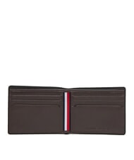 TOMMY HILFIGER TH CORP Cartera compacta de cuero granos de café - Carteras Hombre - 2