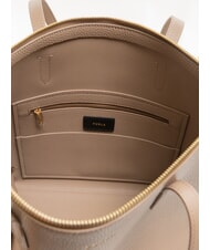 FURLA CLASSIC Bolso de compras de cuero gris pardo - Bolsos Mujer - 5