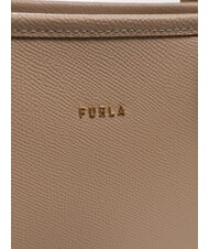 FURLA CLASSIC Bolso de mano, shopper de piel gris pardo - Bolsos Mujer - 4