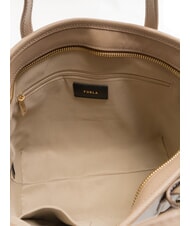 FURLA CLASSIC Bolso de mano, shopper de piel gris pardo - Bolsos Mujer - 5