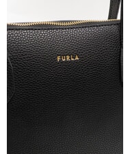 FURLA CLASSIC Bolso de compras de cuero negro - Bolsos Mujer - 4