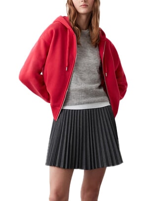 STUNNING Sudadera con cremallera completa, capucha y pliegues. rebelde - Sudaderas de mujer