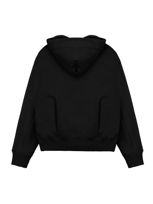 STUNNING Sudadera con cremallera completa, capucha y pliegues. negro - Sudaderas de mujer
