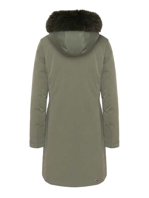 PURENESS Chaqueta larga acolchada con capucha lodo - Chaquetas de mujer