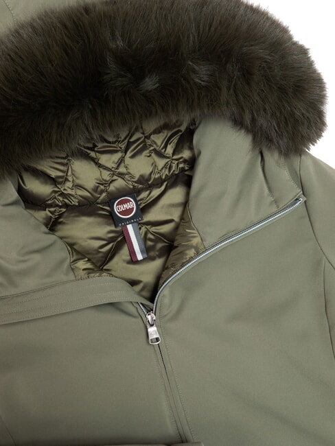 PURENESS Chaqueta larga acolchada con capucha lodo - Chaquetas de mujer