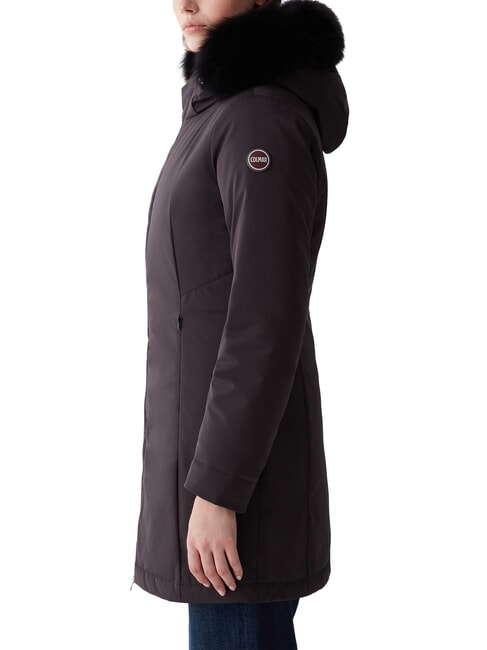 PURENESS Chaqueta larga acolchada con capucha negro - Chaquetas de plumas de mujer