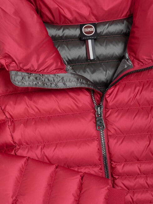 DELUXE Chaqueta corta de plumas con cuello alto acero oscuro rebelde - Chaquetas de plumas de mujer