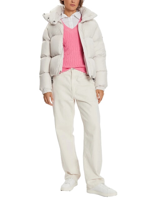 CAPTION Chaqueta corta de plumas con capucha incienso - Chaquetas de plumas de mujer