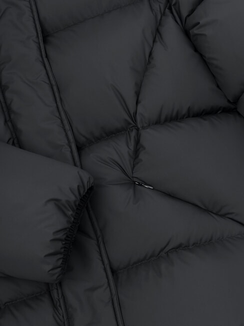 CAPTION Chaqueta de plumas de longitud media con capucha negro - Chaquetas de plumas de mujer