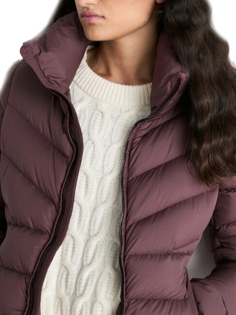 CAPTION Chaqueta de plumas de cuello alto morena - Chaquetas de plumas de mujer