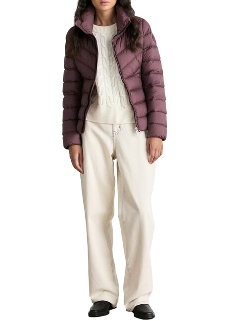 CAPTION Chaqueta de plumas de cuello alto morena - Chaquetas de plumas de mujer