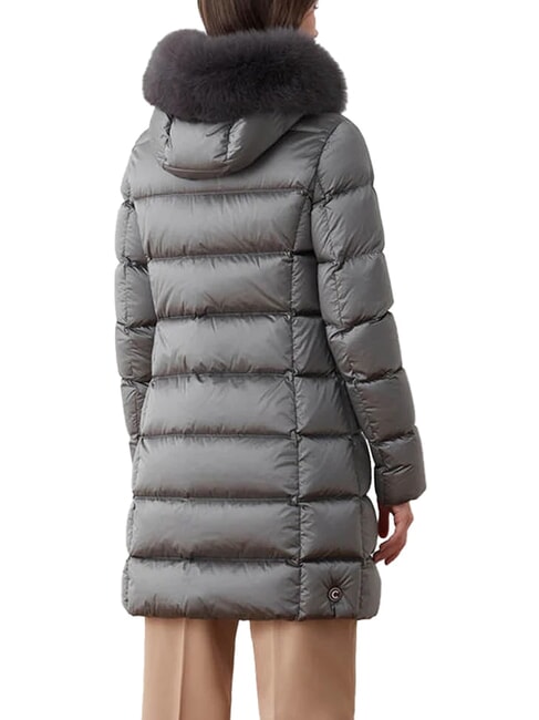 DELUXE Chaqueta larga de plumas con capucha acero oscuro-acero oscuro - Chaquetas de plumas de mujer