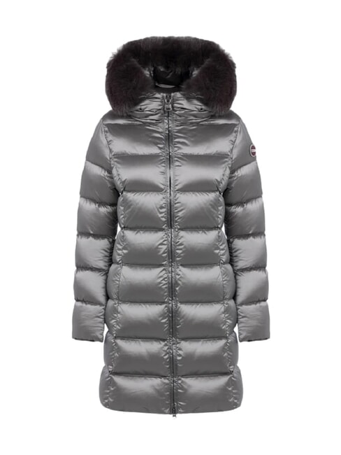 DELUXE Chaqueta larga de plumas con capucha acero oscuro-acero oscuro - Chaquetas de plumas de mujer