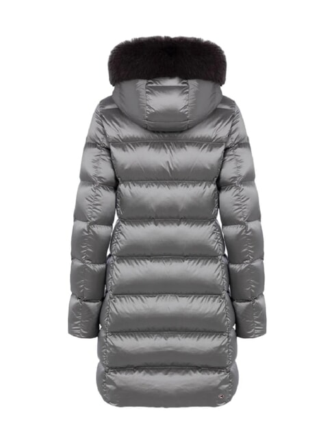 DELUXE Chaqueta larga de plumas con capucha acero oscuro-acero oscuro - Chaquetas de plumas de mujer