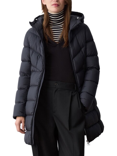 CAPTION Chaqueta larga de plumas con capucha negro - Chaquetas de plumas de mujer