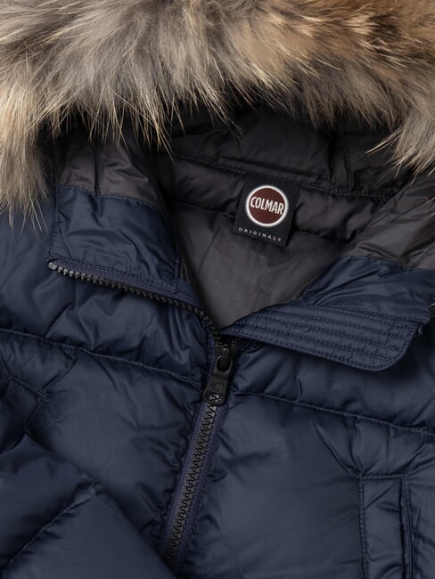 E-CONCRETE Chaqueta de plumas con capucha azul marino-vulcano - Chaquetas de bebé