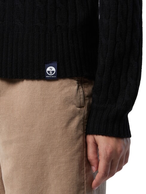 N/S Suéter de cuello en V negro - Suéteres de mujer