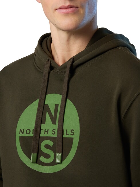 GRAPHIC Sudadera con capucha de algod&oacute;n verde bosque - Sudaderas