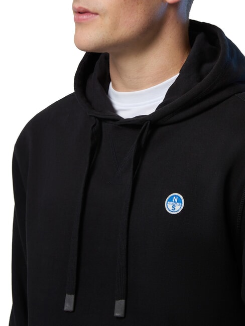 ROUND LOGO Sudadera con capucha de algod&oacute;n negro - Sudaderas
