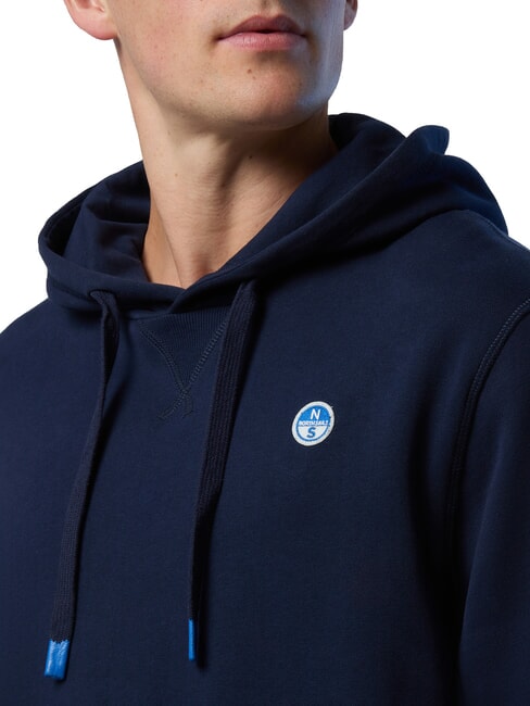 ROUND LOGO Sudadera con capucha de algod&oacute;n Azul marino - Sudaderas