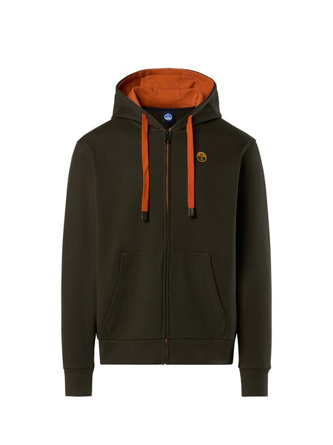 LOGO Sudadera con capucha y cremallera completa verde bosque - Sudaderas